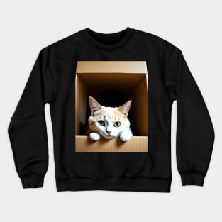 Cat inside a box - Modern digital art Crewneck Sweatshirt